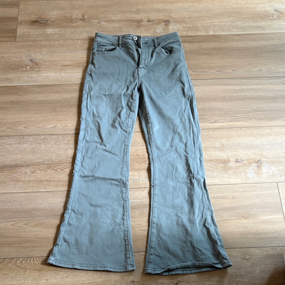 American Eagle Outfitters Green Flare Jeans